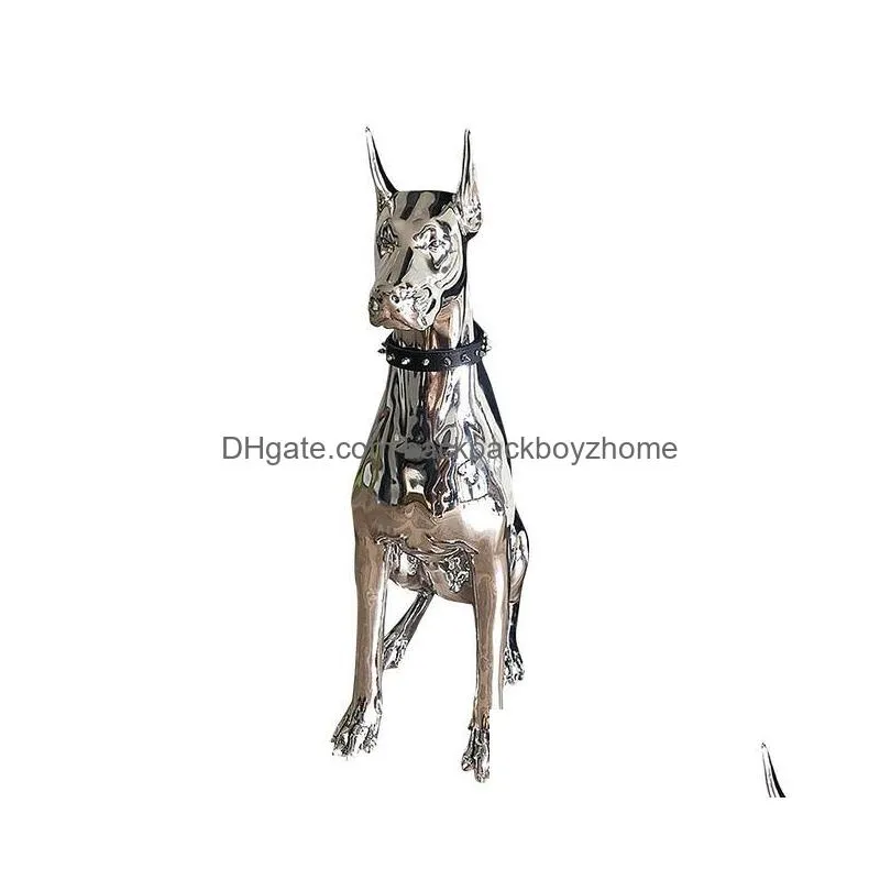 garden decorations home decor sculpture doberman dog large size art animal statues figurine room decoration resin statue ornamentgift