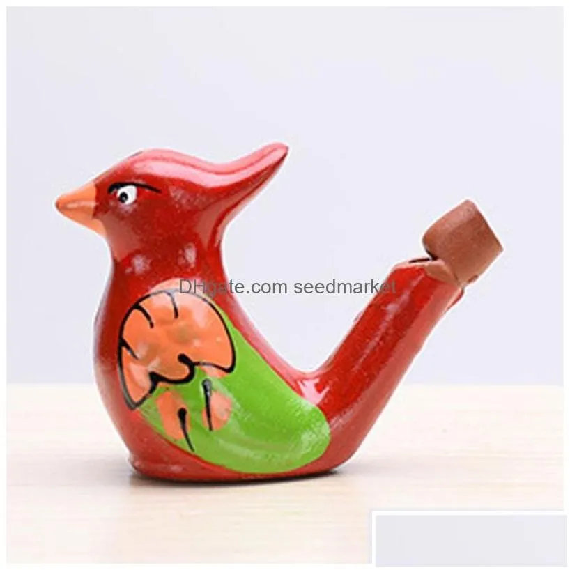 novelty items creative water bird whistle ceramic clay birds cartoon children gifts animal whistles retro ceramics craft home decora