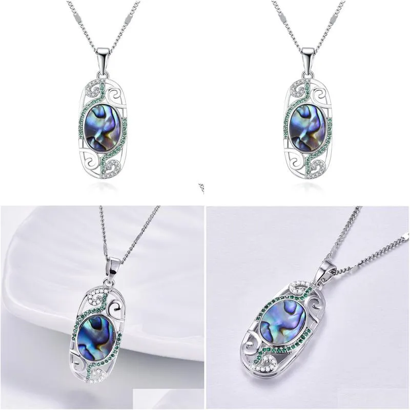 Pendant Necklaces Fashion Elegant Natural Abalone Shell Pendants Necklace For Drop Delivery Jewelry Necklaces Pendants Dhzml