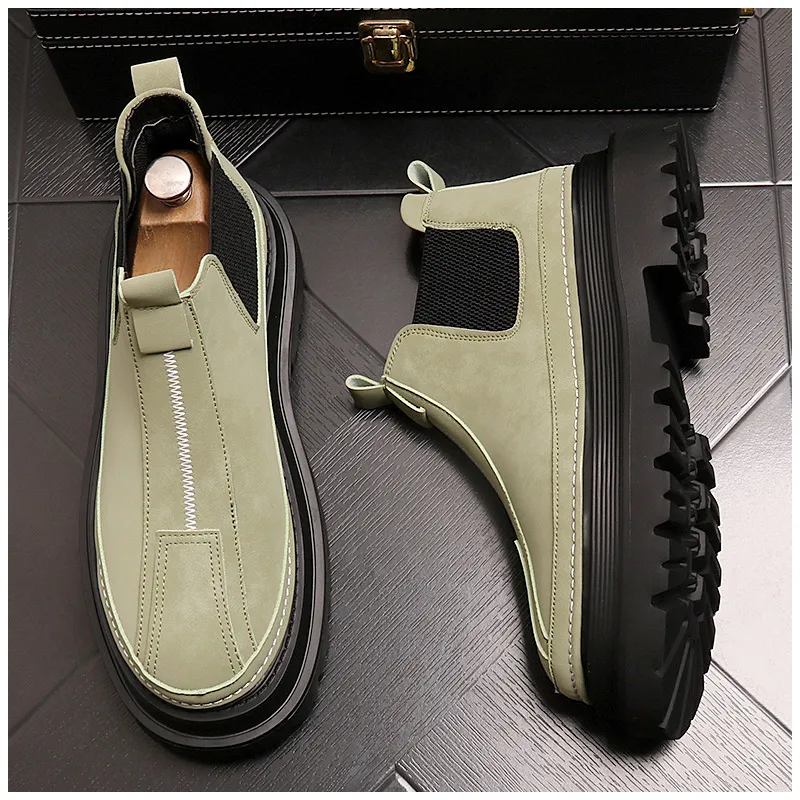 Fashion New Men Shoes Autumn Winter Boots Street Classical Suede Casual Shoes Man Slip-on  Boots