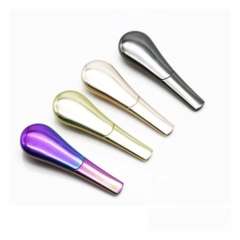 Smoking Pipes Colorf Magic Spoon Smoking Pipes Metal Magnet Hand Pipe Zinc Alloy 95Mm Burner For Dry Herbs Tobacco Drop Delivery Home Dh53G