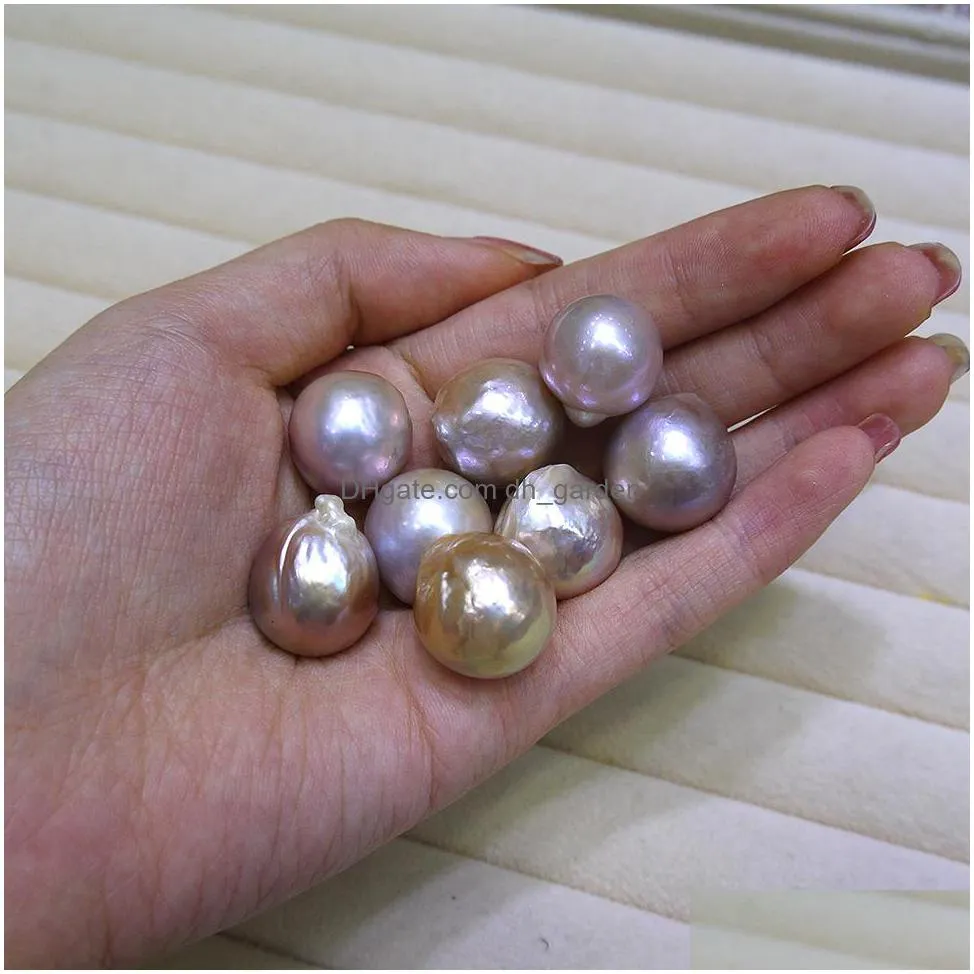 Pearl New Diy Beads Unusual Yellow Purple Baroque Edison Natural Big Pearl 9-12Mm Loose Of Accessories Wholesale Only Send Finished Pe Dhigk