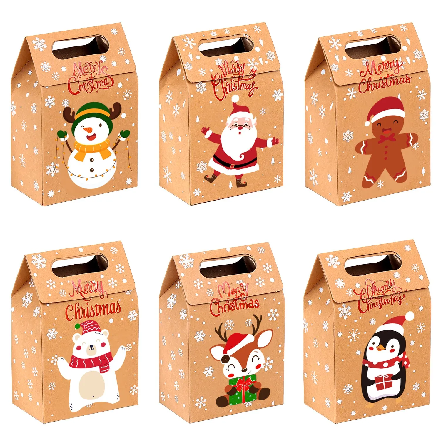 24pc christmas boxes for gifts christmas sweater goodie bags small cake box or candy. laminated thick white cardboard box with vibrant print. christmas boxes with lids pre assembled.