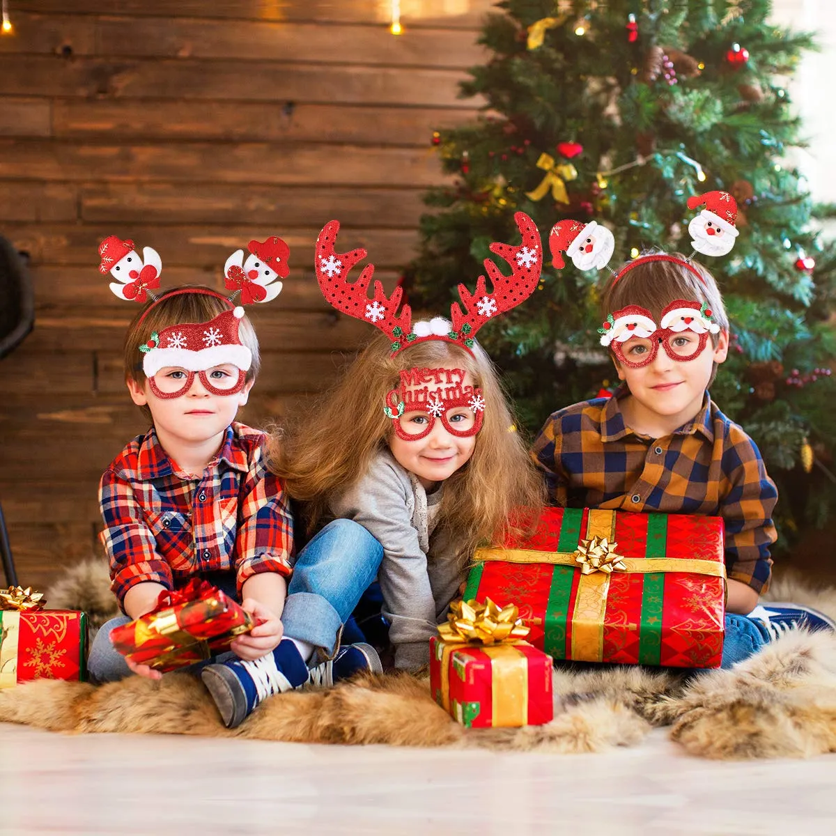 christmas headbands sunglasses christmas novelty party decoration reindeer hair bands santa christmas hair accessories for kids adults assorted styles