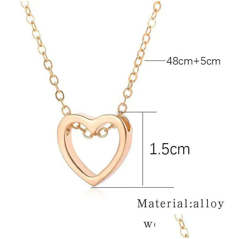 Pendant Necklaces Hollow Love Peach Couple Stainless Steel Necklace Valentines Day Gift Drop Delivery Jewelry Necklaces Pendants Dhvxv