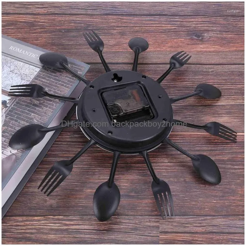 wall clocks home decorations noiseless stainless steel cutlery knife and fork spoon clock kitchen restaurant decor