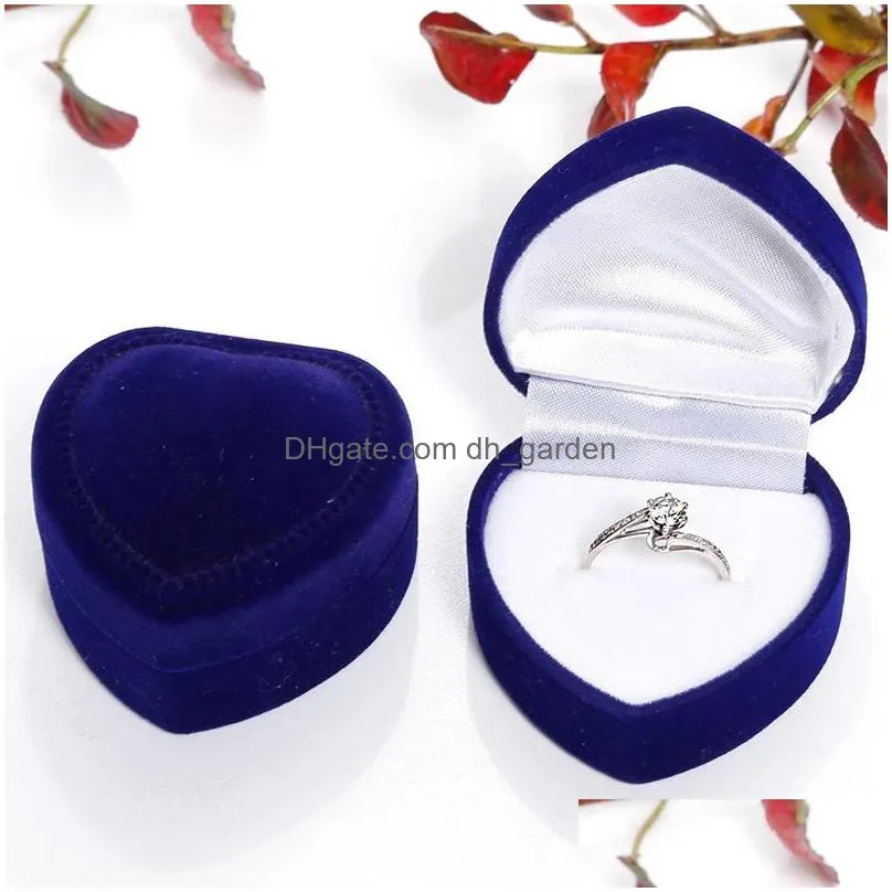 Jewelry Boxes Jewelry Gift Box Case Heart Shaped Ring Gifts Boxes Veet Earrings Organizer Cases Display Package Drop Delivery Jewelry Dhwci