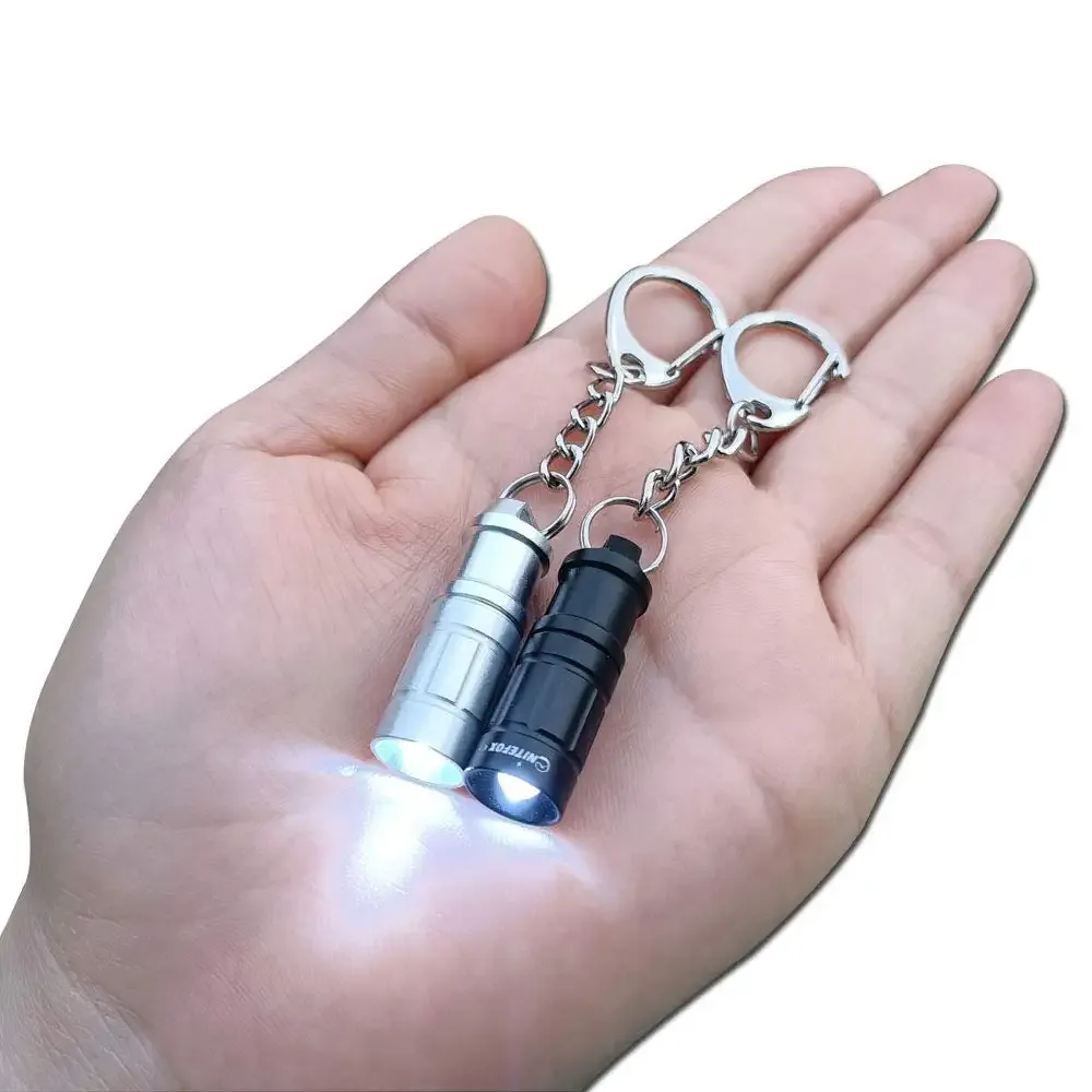 led keychain mini flashlight bright led keychain torch with hook mini led flashlight for camping outdoor equipment dog light dog collar light black surface white light