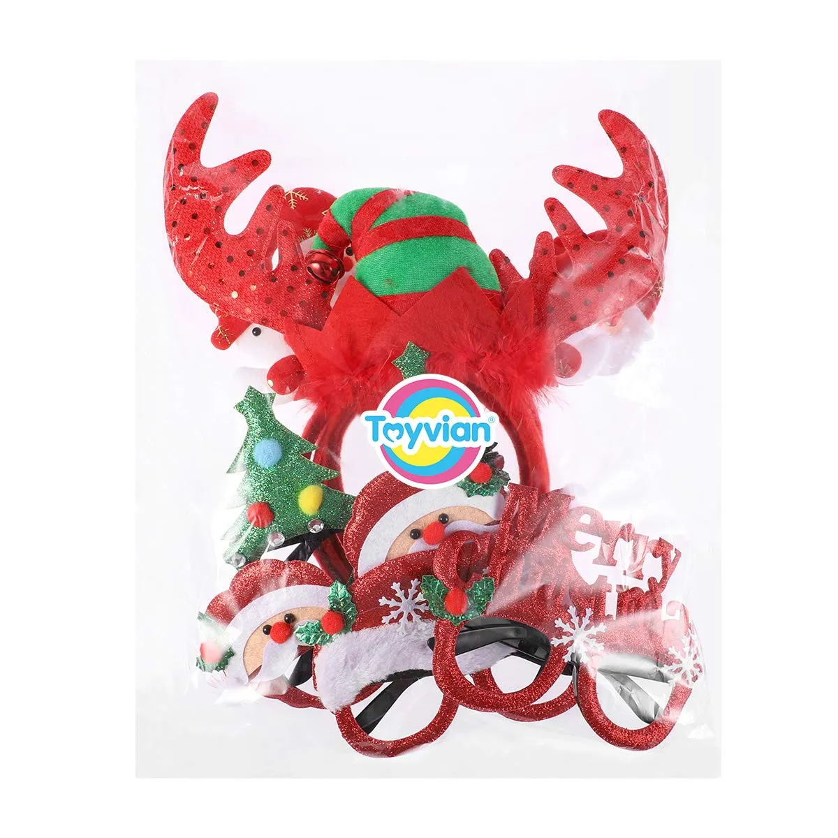 christmas headbands sunglasses christmas novelty party decoration reindeer hair bands santa christmas hair accessories for kids adults assorted styles