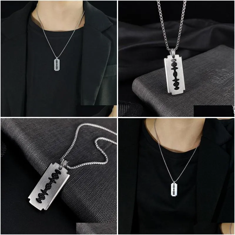 Pendant Necklaces Stainless Steel Necklace Men Garment Accessories Hip-Hop Chain Jewelry Drop Delivery Jewelry Necklaces Pendants Dhxci