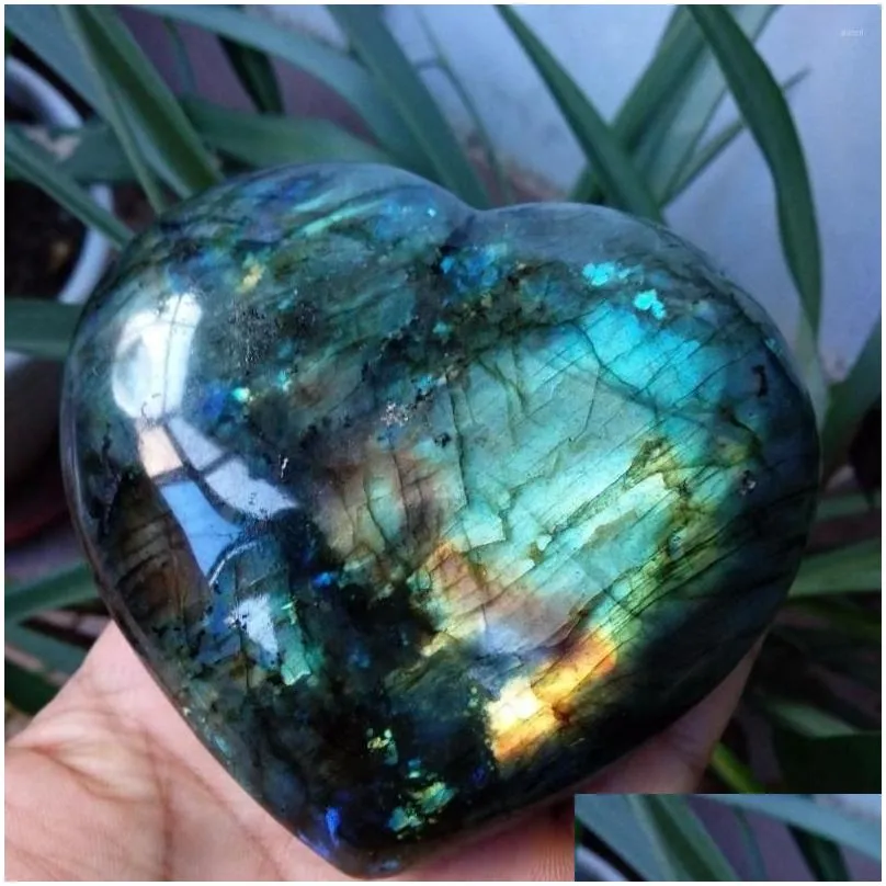 decorative figurines labradorite heart moonstone positive energy reiki gems crystal healing