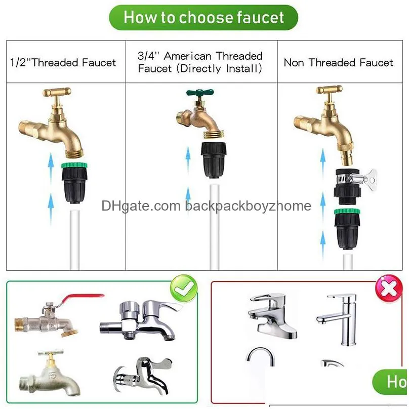 watering equipments mini drip irrigation kit garden system misting cooling for greenhouse/lawn with adjustable sprinkler