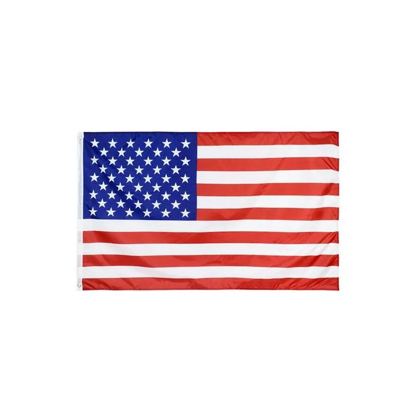 Banner Flags Factory Wholesale 3X5 Ft Us Usa American Flag Unite State Star Stripes Flags Double Stitch With Two Brass Grommets Drop D Dhicb