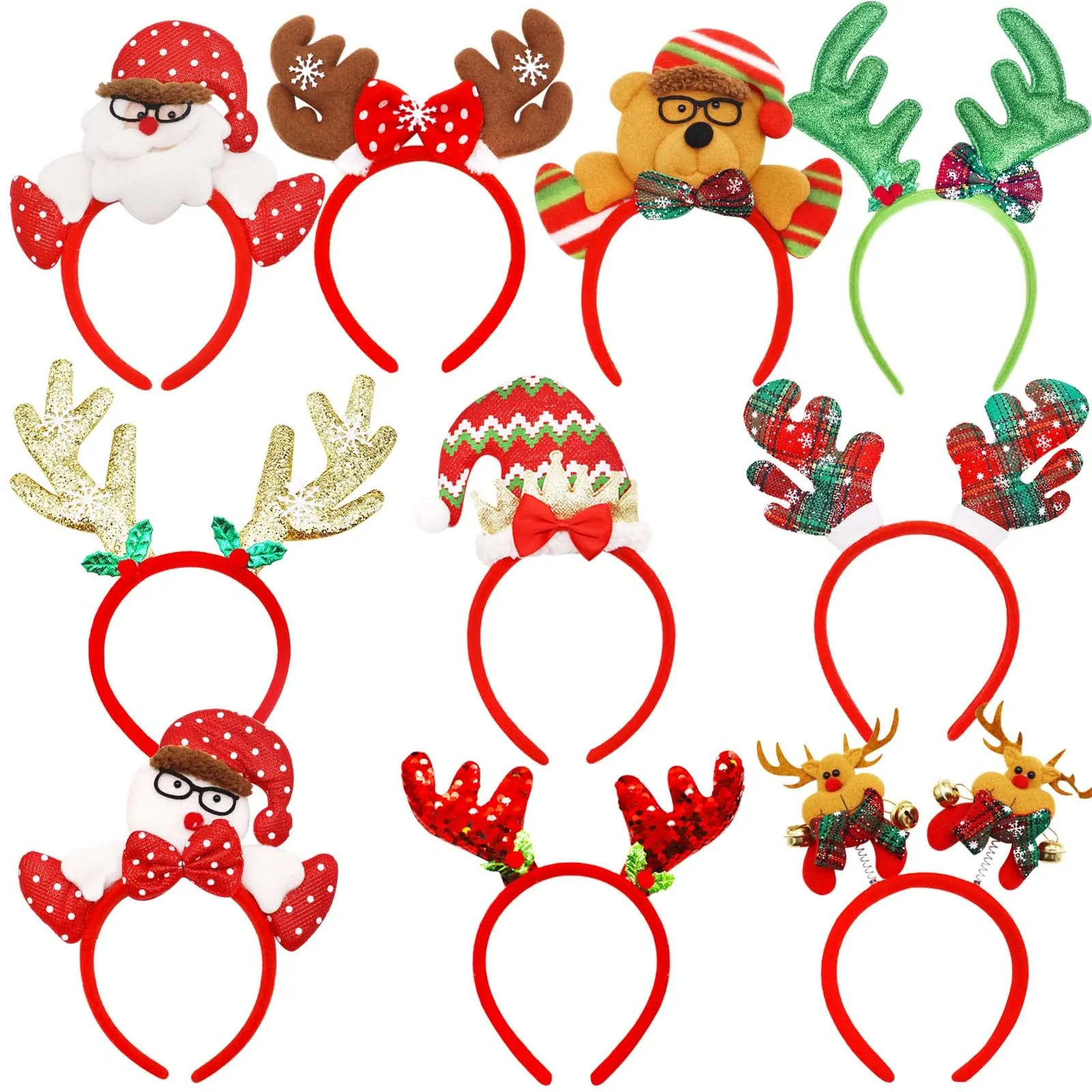 creative holiday headbands christmas party costume headwear elves party hats reindeer headbands for christmas accessory