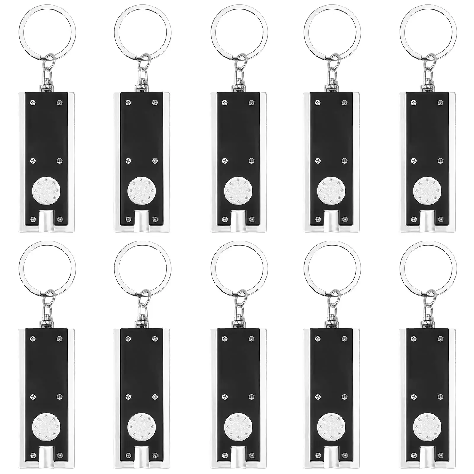 led keychain light mini keychain flashlight badge lights for nurses lights keychain with round ring batteries led key ring light torch white beam shell in seven different color