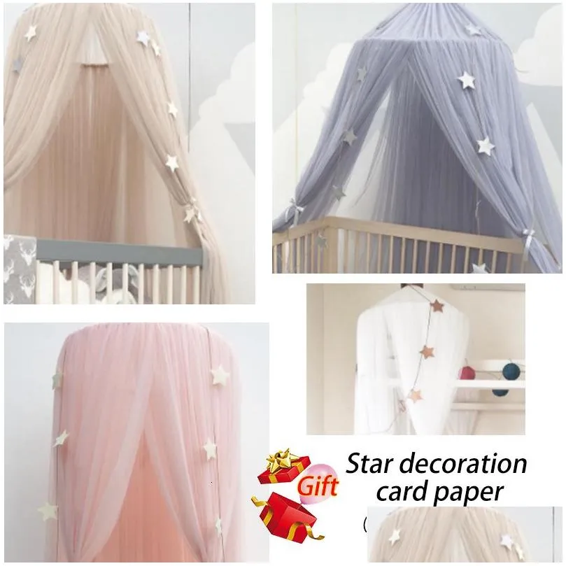 Crib Netting Crib Netting Kelambu Gantung Tenda Bintang Dekorasi Tempat Tidur Bayi Kanopi Tle Tirai Untuk Kamar Rumah Bermain Anak 230 Dhqx9