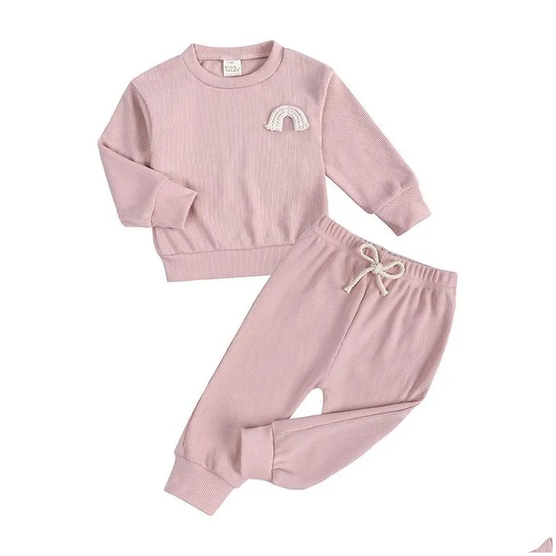 Clothing Sets Brand Baby Boy Clothes Sets Autumn Casual Girl Clothing Suits Child Suit Sweatshirts Sports Pants Spring Kids Set Drop D Dhkko