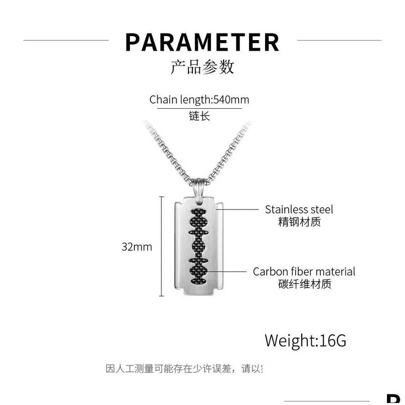 Pendant Necklaces Stainless Steel Necklace Men Garment Accessories Hip-Hop Chain Jewelry Drop Delivery Jewelry Necklaces Pendants Dhxci
