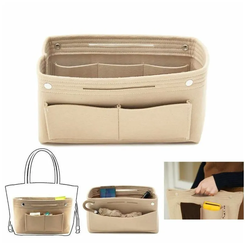 women insert handbag organiser purse felt liner organizer bag tidy travel