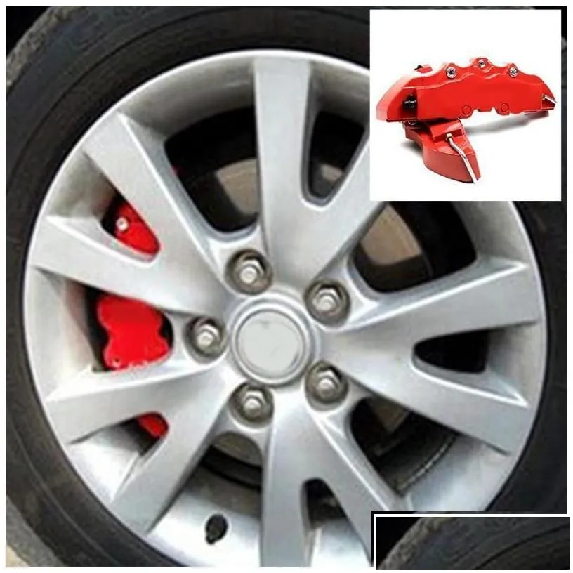 calipers parts 4pcs car disc brake 3d red abs plastic caliper ers front rear mobile kit for 1622 wheel cylinder drop delivery mobi