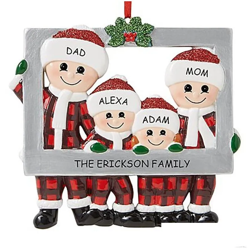 christmas ornament pendant diy personal family christmas tree decorations frame personalized for home navidad hanging year 2023