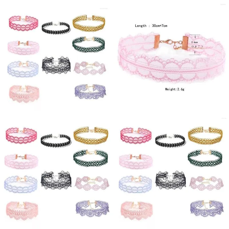 Chokers Choker Handmade Princess Lace Neck Necklace Short For Women Lolita Cute Gothic Jewelry 10 Sets Drop Delivery Jewelry Necklaces Dhtg5