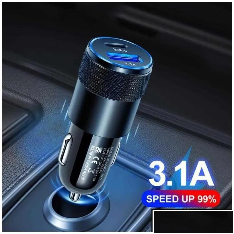 car dvr other auto electronics qc3.0 usbc car  pd 3.1a type c 15w fast charging cigarette lighter adapter socket for mobile pho
