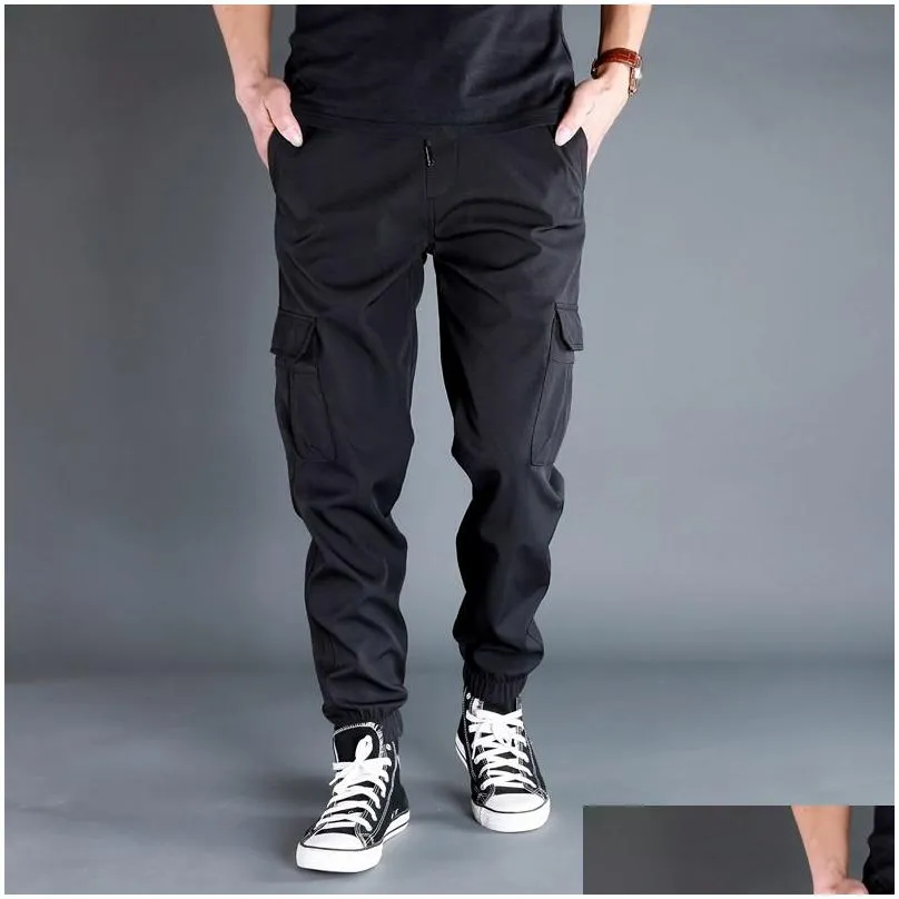 mens pants summer joggers cargo clothes deep crotch trendy casual trousers