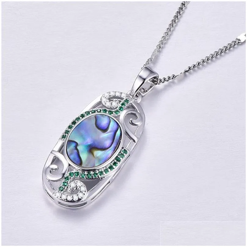 Pendant Necklaces Fashion Elegant Natural Abalone Shell Pendants Necklace For Drop Delivery Jewelry Necklaces Pendants Dhzml