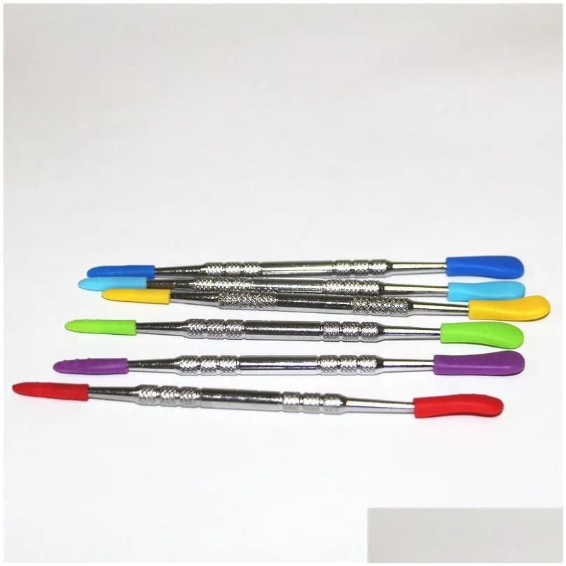 Other Hand Tools 120Mm Dab Tool Craving Spoon Hand Tools Smoking Pipes Accessories Cartoon Badge Smoke Bong Wax Vapor Cleaning Dabber Dh3Dq