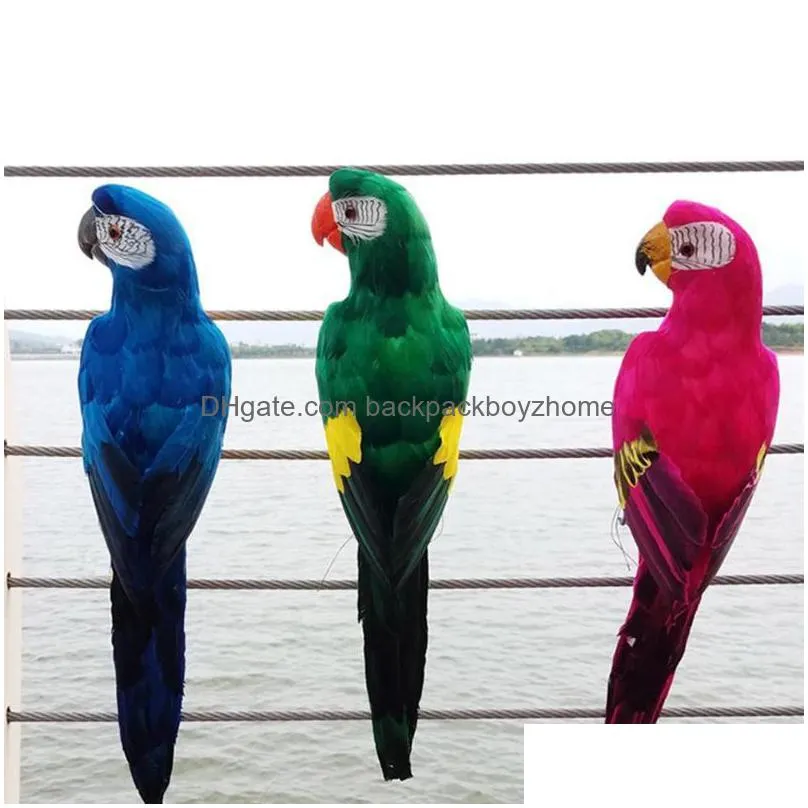 garden decorations 60cm large simulation parrot ornament handmade bird foam feather lawn figurine animal prop decoration