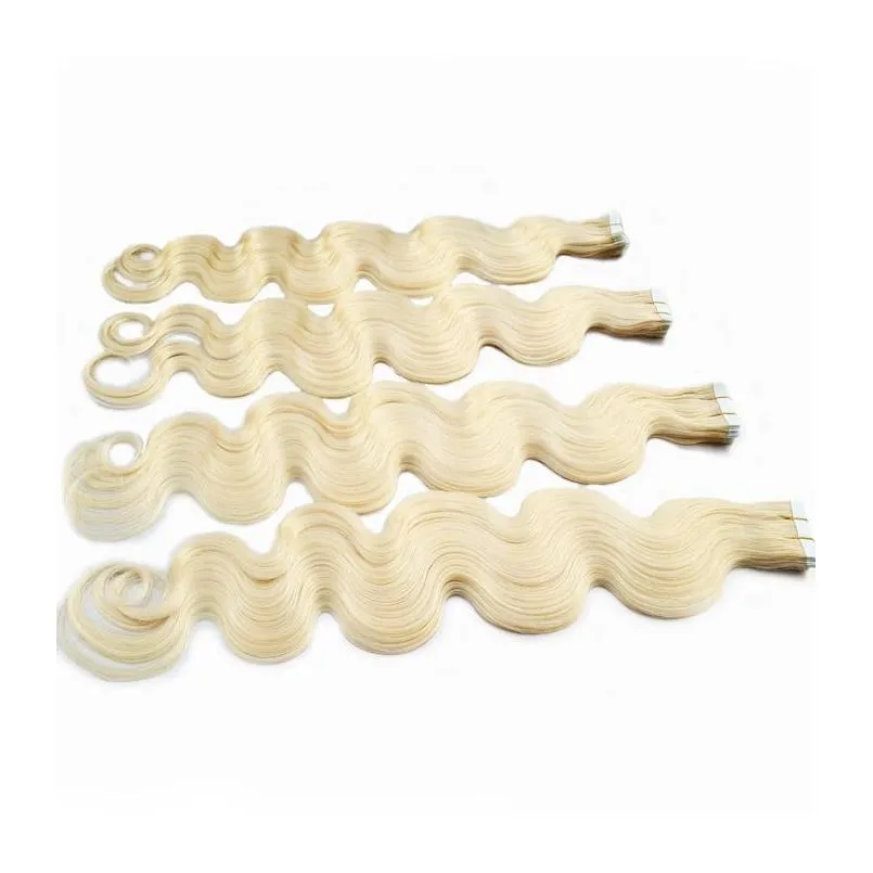 piano color tape in hair extensions 27/613 body wave high light mixed brown blonde remy human hair 100g/lot