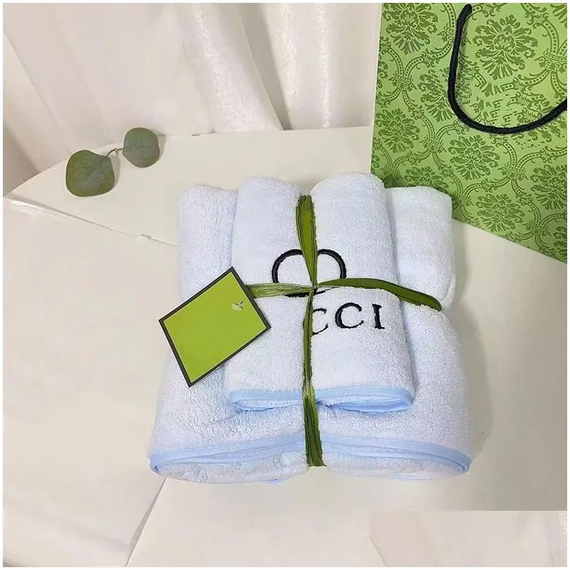 Towel 2022 Designer Bath Towel Set Coral Veet Fashion Towels Face Luxury Uni Men Womens Wash Cloths G 2208171D Drop Delivery Home Gard Dhhmm