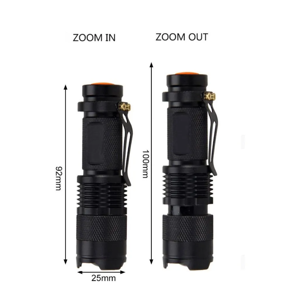 Laser Pointer Wholesale Led Flashlight Lighting Light 3 Modes Zoomable Tactical Torch Lamp For Fishing Hunting Detector Drop Delivery Dh0On