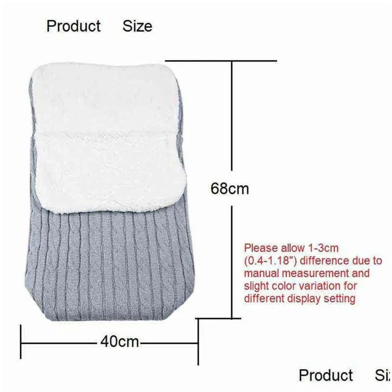 Sleeping Bags Baby Slee Bag Born Bedding Winter Solid Color Button Thicken Knitted Sleepsack Warm Footmuff Stroller Kids Sleep 211101 Dhmbv