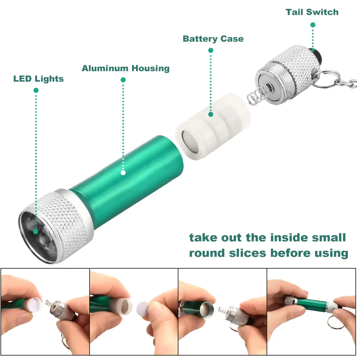 mini led flashlight keychain portable 5 bulb led flashlight for camping party favors