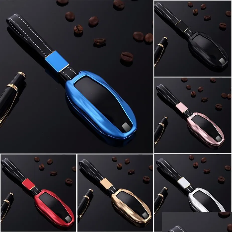 key fob shell case cover car key accessories remote key alloy protector fit for tesla model s model x model 3296q