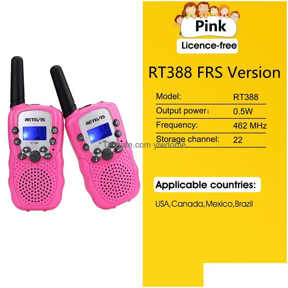 Toy Walkie Talkies Toy Walkie Talkies Retevis Rt388 Talkie Children 2 Pcs Childrens Radio Receiver Walkie-Talkie Kids Birthday Gift Ch Dh3Cs