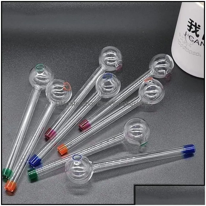 smoking pipes big oil burner pipe large pyrex glass tube nails 14cm clear/colourf drop delivery 2021 home garden household sundries a