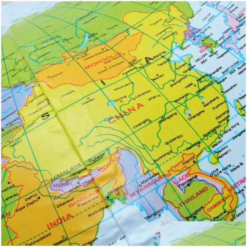 Other Office & School Supplies Wholesale 16Inch Inflatable Globe World Earth Ocean Map Ball Geography Learning Educational Student Kid Dhj1A