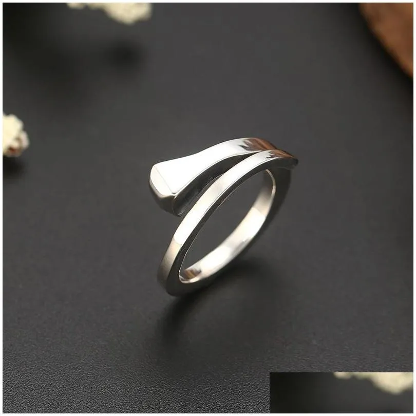 Band Rings 925 Sterling Sier Creative Design Adjustable Rings For Women Opening Female Engagement Ring Jewelry Drop Delivery Jewelry R Dhyu4