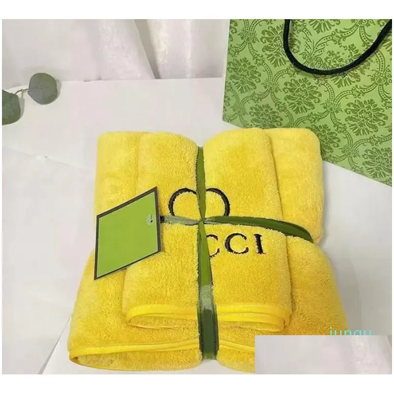 Towel 2022 Designer Bath Towel Set Coral Veet Fashion Towels Face Luxury Uni Men Womens Wash Cloths G 2208171D Drop Delivery Home Gard Dhhmm