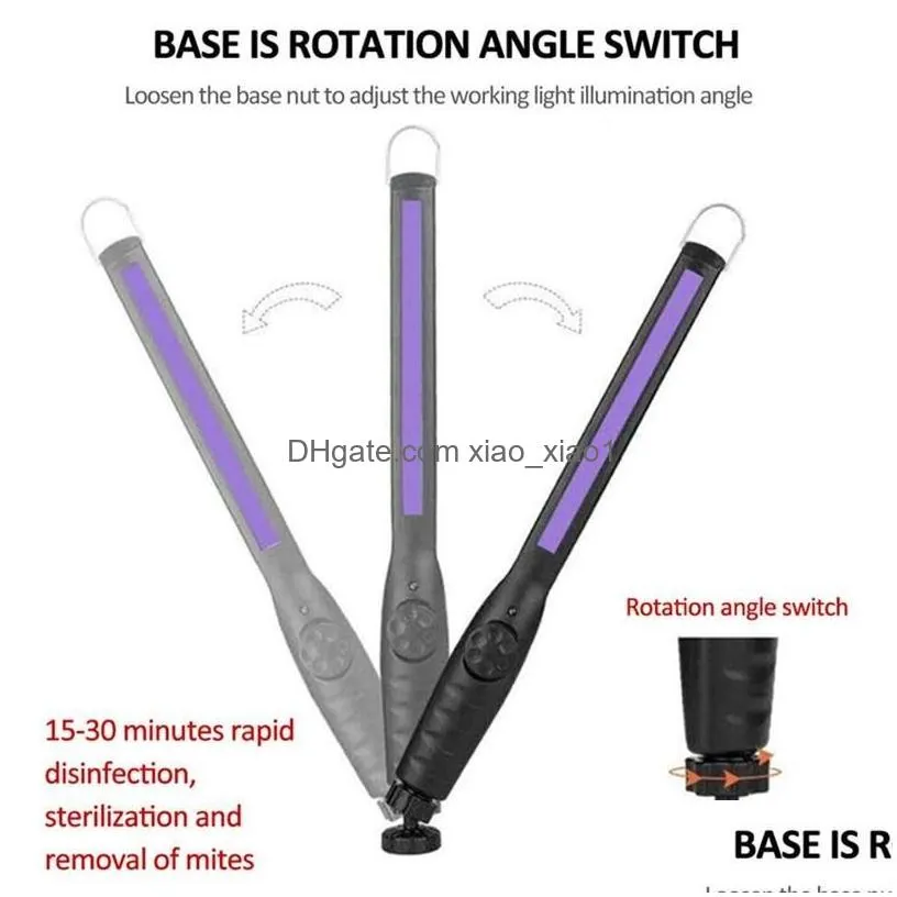 uv lights 21led portable germicidal lamp handheld disinfection stick rechargeable bacterial sterilizing light kills mites household