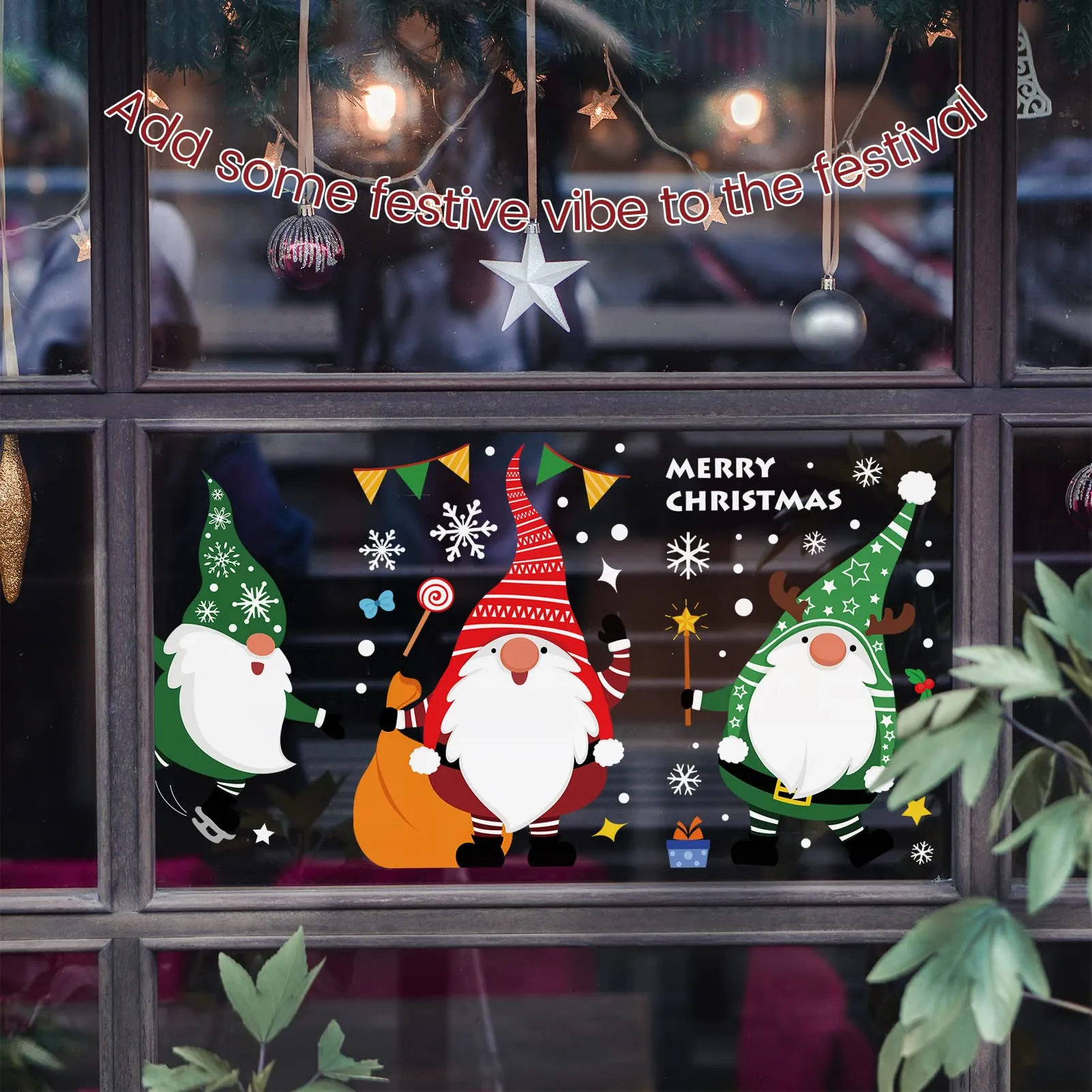 christmas decoration window clings 10 sheets santa stickers snowflakes cute deer home school office christmas window decoration stickers