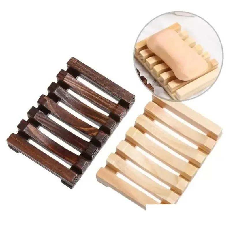 soap dishes bath natural bamboo wooden plate tray holder box case shower hand washing soaps holders drop delivery home garden bathroom