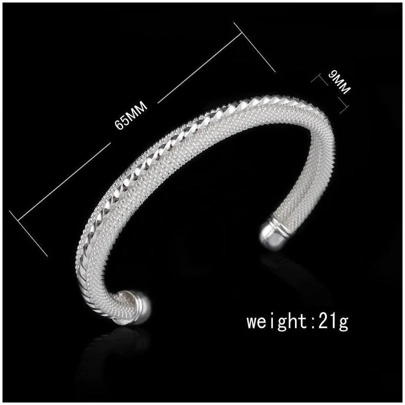 Bangle Promotion Fashion 4 Kinds Womens 925 Sier Bangle Bracelets Jewelry Mix Style Shining 20Pc Drop Delivery Jewelry Bracelets Dhfzp