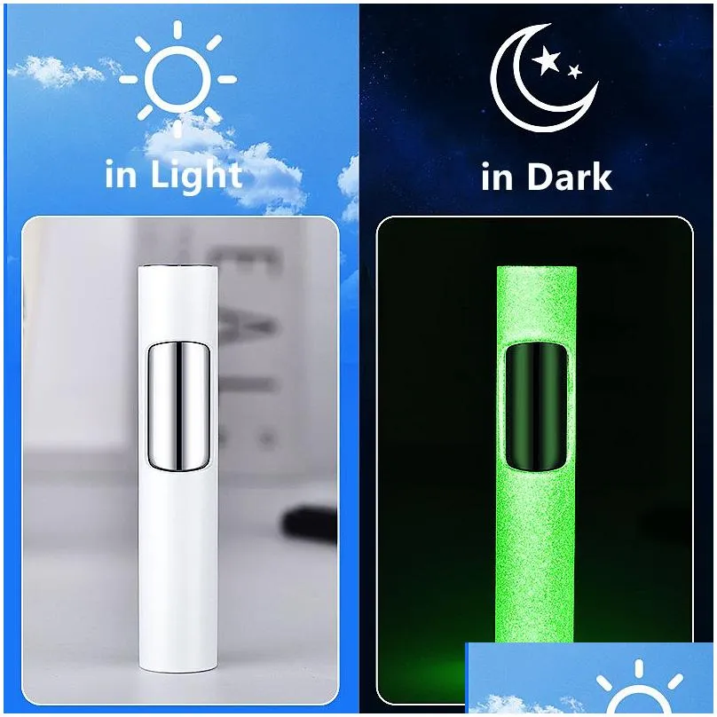 Lighters 2022 New Torch Luminous Lighter  Windproof Cigarette Cigar Gas Pen Spray Gun Butane Refill Metal Gadgets Gift Drop Deliver Dhvba
