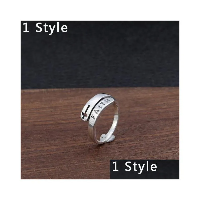 Band Rings 925 Sterling Sier Fashion Pentagram Opening Ring Jewelry Women Adjustable Drop Delivery Jewelry Ring Dhah8