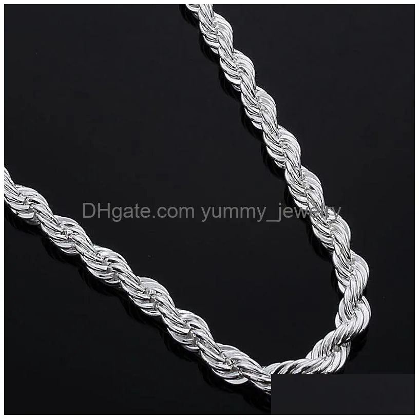 Chains M 925 Sterling Sier Twisted Rope Chain 16-30Inches Luxury Necklaced For Women Men Fashion Diy Jewelry Wholesale Drop Delivery J Dhfqu