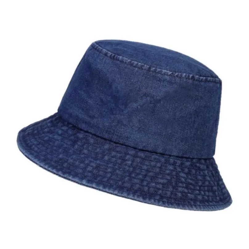 Stingy Brim Hats Foldable Fisherman Hat Washed Denim Bucket Hats Uni Fashion Panama Caps Hip Hop Men Women Cap Gorras Drop Delivery Fa Dhscu